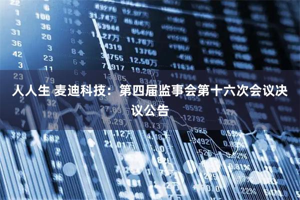 人人生 麦迪科技：第四届监事会第十六次会议决议公告